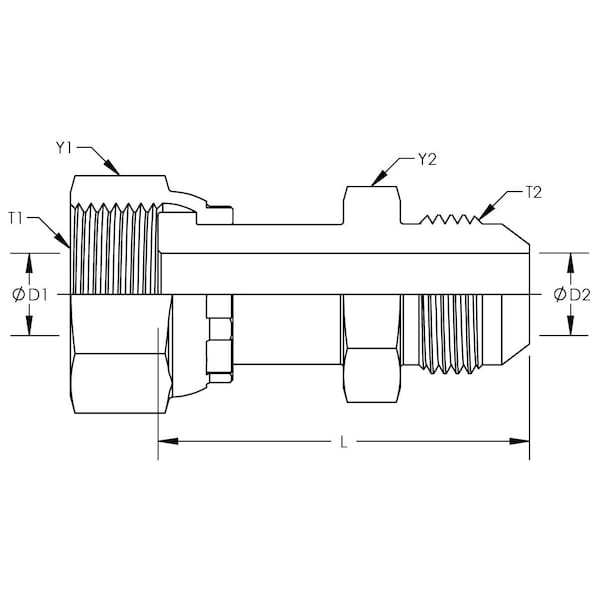 Female Flat Face O-Ring Swivel To Male JIC Straight Adapter